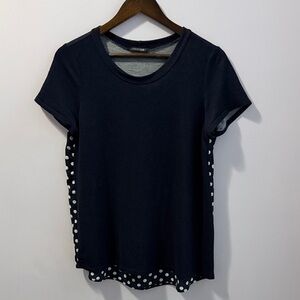 Papermoon Navy Polka Dot Short Sleeve Top